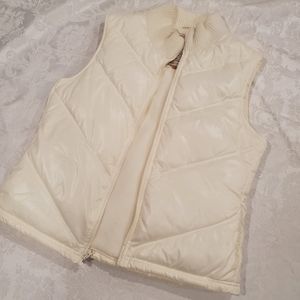 Cream puffer vest